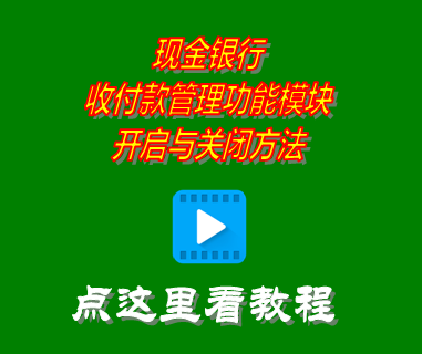 現(xiàn)金銀行收付款管理功能模塊開啟與關(guān)閉方法_erp