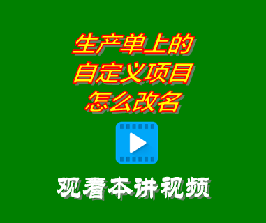 生產單制令單上的自定義項目改名_erp管理系統