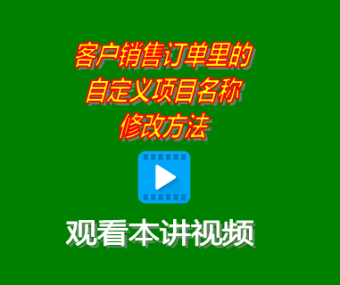 客戶銷售訂單里的自定義項目名稱修改方法_erp系統工業(yè)版